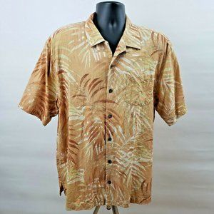 Tommy Bahama Silk Hawaiian Shirt Men's XL Palm